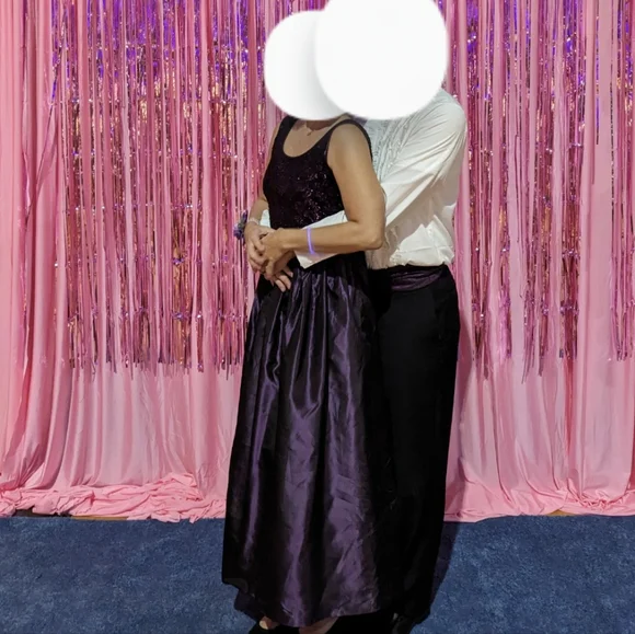 Vintage 90s Jessica McClintock Purple Lace Taffeta Gown Dress Prom Formal S M - Picture 14 of 14